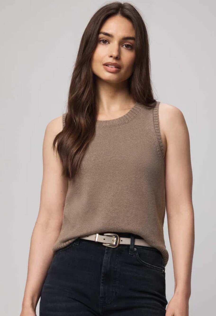 Splendid Brown Ribbed Racerback Tank Medium - Picture 1 of 5
